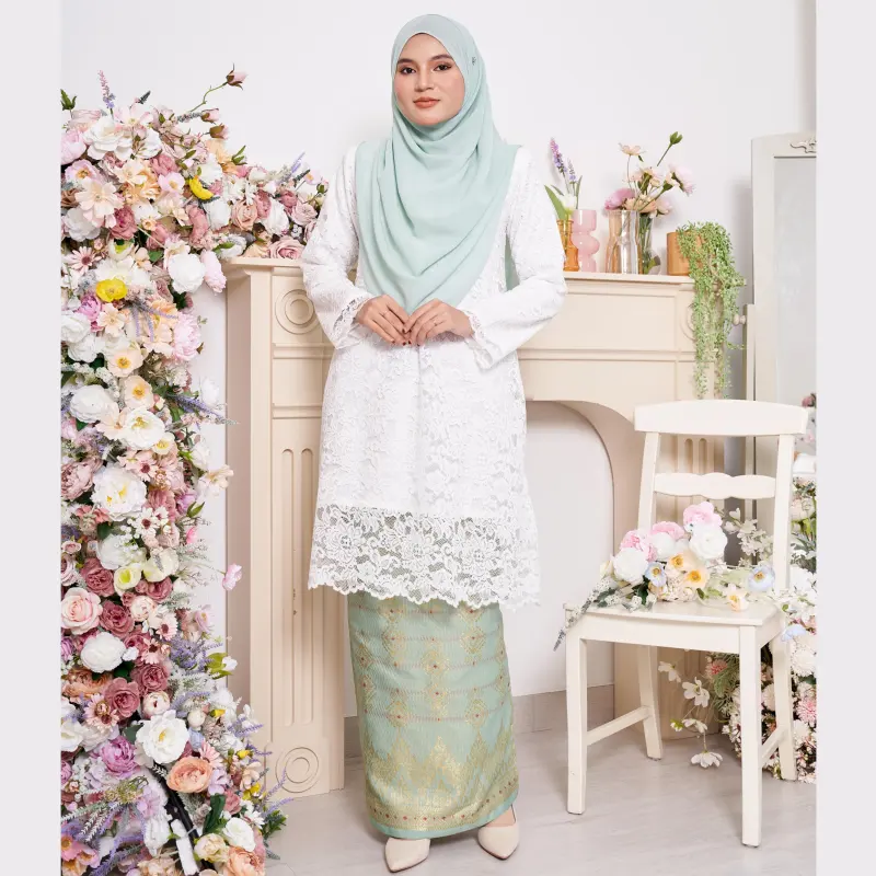 SIPO עיד חדש עיצוב מלזיה Baju Kurung סטי פשוט סגנון למעלה עם חצאית מזרח התיכון האסלאמי בגדים באיכות גבוהה Baju kebaya
