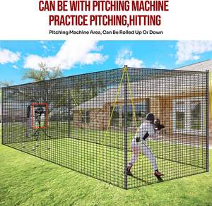 Tragbarer Baseball- & Softball-Schlagkäfig 22 Fuß x 12 Fuß x 8 Fuß mit Öffnung für <span class=keywords><strong>Pitching</strong></span>-Maschine, Schlagkäfig-Netz - Product Image 3