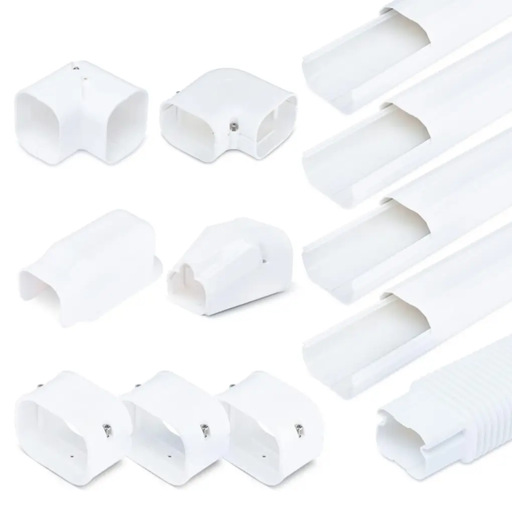 Air Conditioner Parts AC Line Set Cover PVC White Line Set Covers Kit for Ductless Mini Split