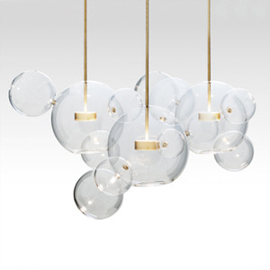 Creative Mickey Bubble LED Glass Chandelier Postmodern Nordic Design <strong>Easy</strong> Hanging Installation for Living Dining Bedroom <strong>Middle</strong> - Product Image 4