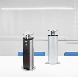 USB内蔵テーブルプルポップソケットリフティングUKソケット2プラグ付き2 USB A充電器ポート - Product Image 1