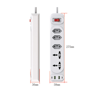 Brasil Plug Power Strip Multitap Line Filter USB <strong>Type</strong> C Charger <strong>Network</strong> Adapter 10A Rated Electrical Extension Cord Socket - Product Image 2