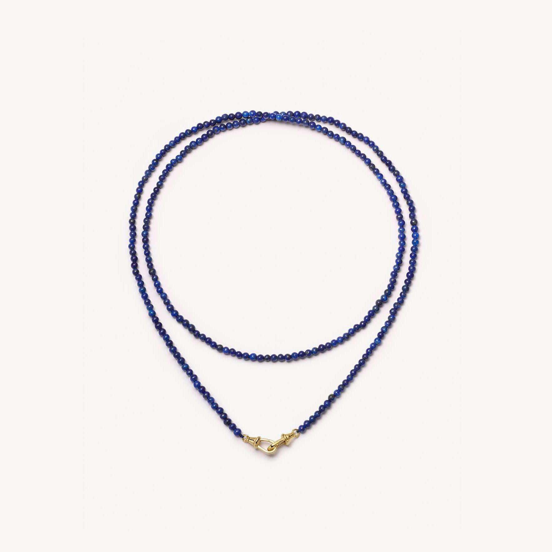 Collier de pierre à boucle vivante bleue