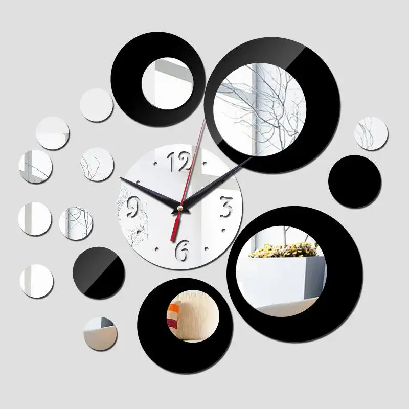 組み立てが簡単なDIYプラスチックガラスカスタム壁掛け時計は自由なデザインにすることができます
