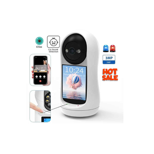Icsee 3MP PTZ无线摄像机视频通话，带2.8英寸IPS屏幕婴儿哭声检测安全IP摄像机婴儿监视器ICSee - Product Image 1
