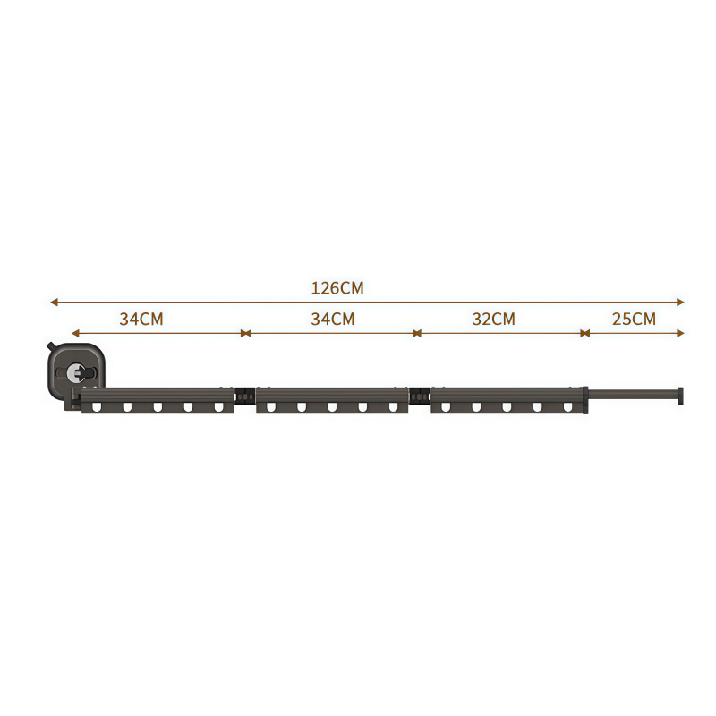 (Suction Cup)126cm-3 folds with 15 fixed hanging holes