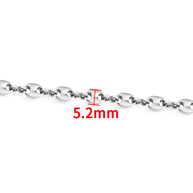 Coffee Bean Chain Steel Color 5.2mm