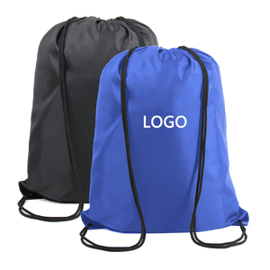 Mochila plegable con cordón, logotipo personalizado, 420D, 210D Oxford, poliéster, nailon, bolsas con cordón, con cremallera, Mochila deportiva informal - Product Image 1