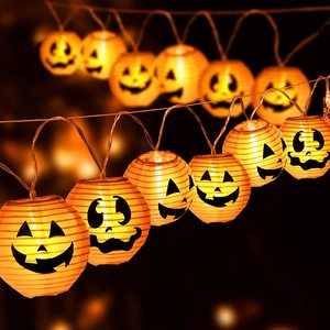 Halloween LED <span class=keywords><strong>String</strong></span> Licht Kürbis Laterne Fee Lampe Horror Bar Party Rave Dekorationen Halloween Weihnachts beleuchtung