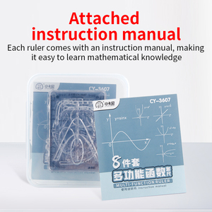 Multi-Functional Geometric Drawing Tools Set Parabolic Protractor Scale and <strong>Image</strong> for Middle and High School Ruler - Product Image 6