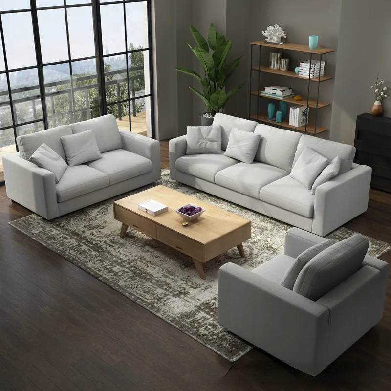 Novo design Nordic tecido branco sofá conjunto móveis casa modular 2 3 lugares lounge nuvem sofá para sala de estar