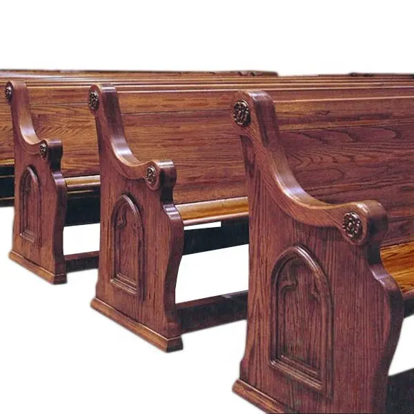 Sillas de banco de madera Pew personalizadas para iglesia, CH-B084, fábrica, con más colores, más tamaños, más estilos