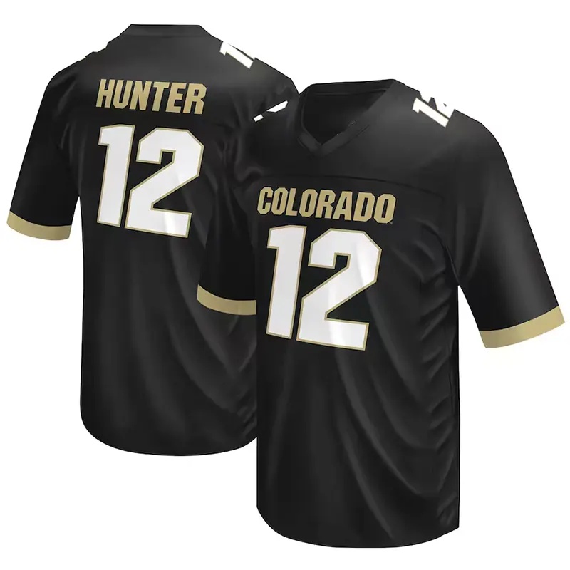 Stokta 2023 yeni Playerr 12 Travis Hunter Colorado Buffalo futbol forması Colorado kolej futbol giyim