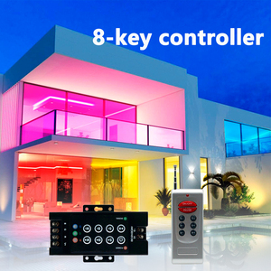 Controlador Led Inalámbrico, Pwm, Rf, 8 Teclas, Control Remoto, DC12V, 24V, 10A, 3 Canales, RGB - Product Image 2