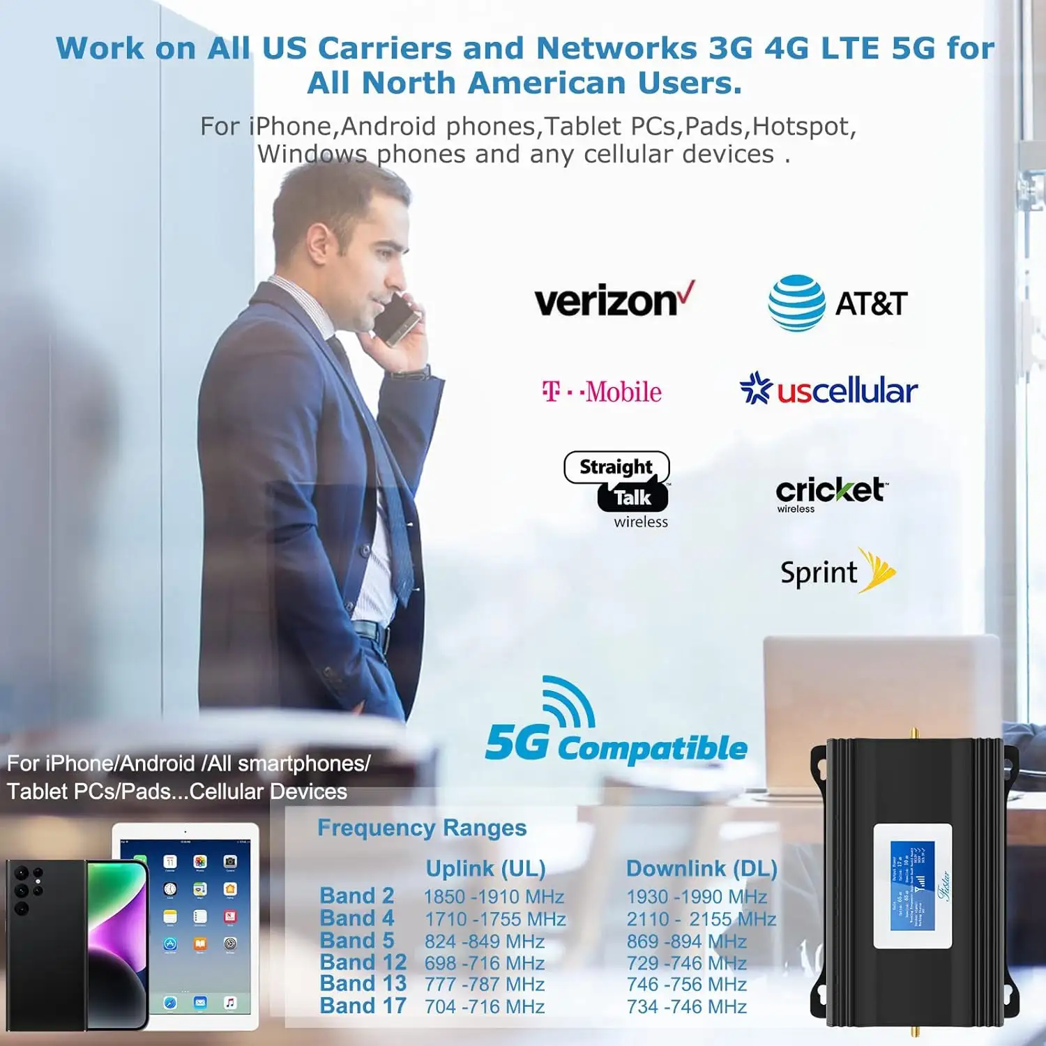 5G 4G LTE 3G Verizon T Mobile AT&T Cellular Mobile Phone Signal Booster mobile Repeater/Verstärker