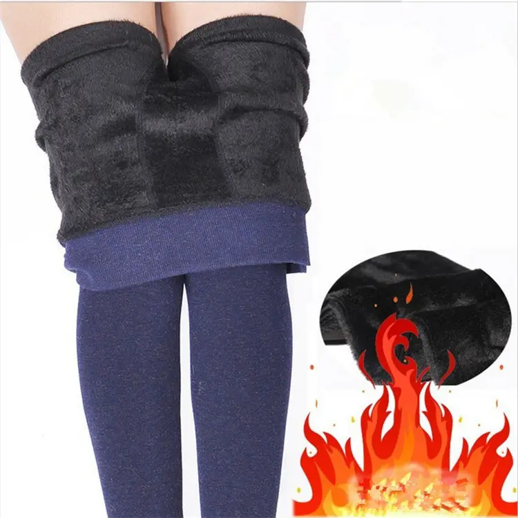 Legging chaud en coton extrêmement épais pour enfant et femme, taille haute