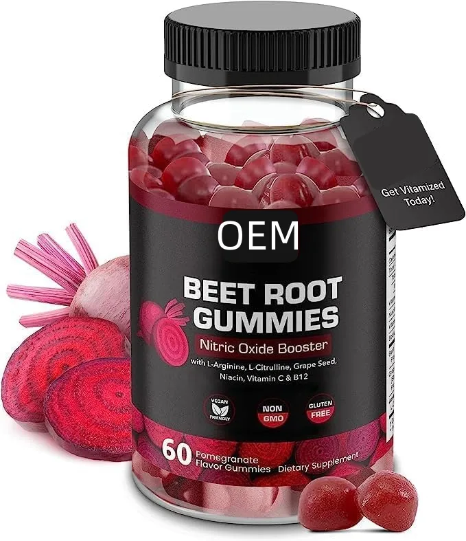 Produk Baru suplemen bit ampuh Gummies nitrit oksida dengan biji anggur B12 OEM ODM Label pribadi