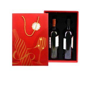 葡萄酒礼品盒包装与您自己的标志定制的酒纸包装的空礼品盒礼品瓦楞纸板箱 - Product Image 1