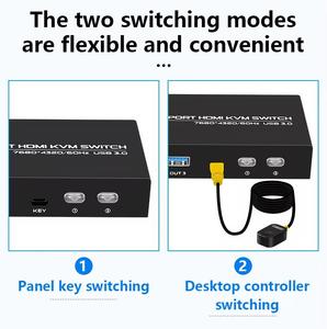SY USB 3.0 8K HDMI KVM开关2端口8k手动hdmi kvm开关7680*4320/60hz usb 3.0 hdmi 2.1v 2进1出开关 - Product Image 4
