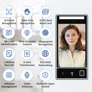 Realand zdf4698s 8 inch ai mặt TCP/IP dựa trên web kiểm soát truy cập sinh trắc học Thời gian ghi âm Máy chấm công tầm nhìn ban đêm đám mây - Product Image 3