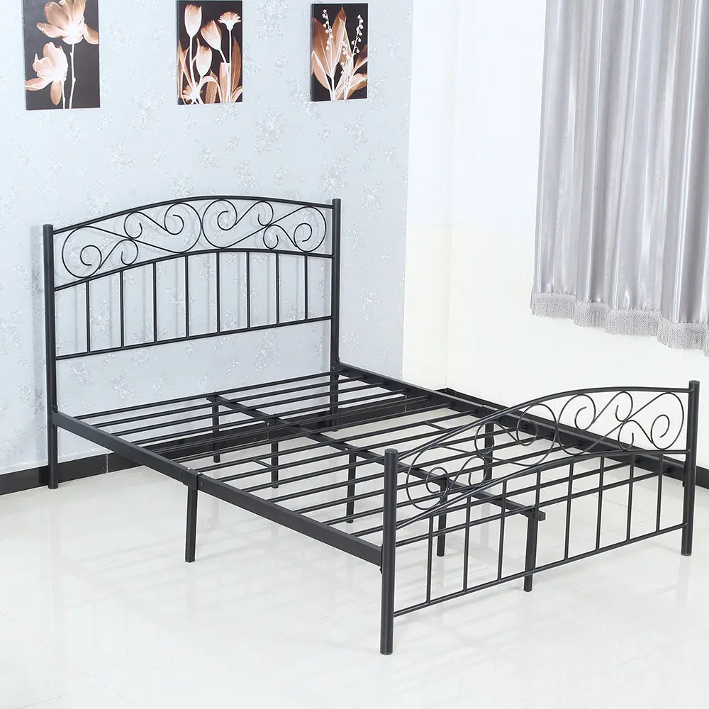 Armação de cama de preço barata mais popular personalizada, tamanhos personalizados, cama de metal para móveis de quarto