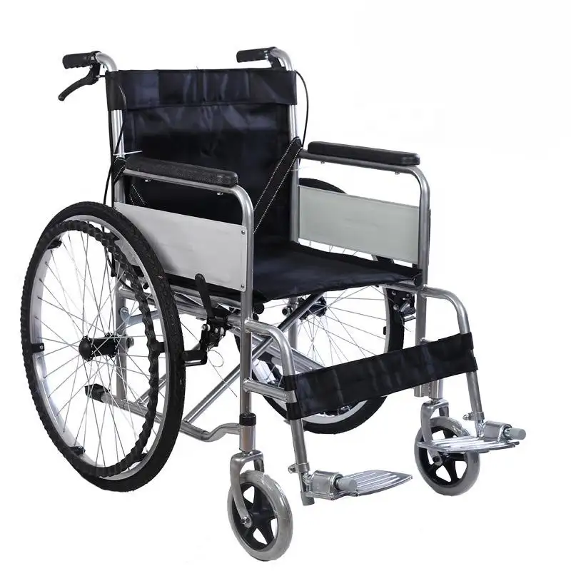 저렴한 가격 핸드 푸시를위한 고품질 수동 휴대용 솔리드 타이어 휠체어 성인 장애인 휠체어
