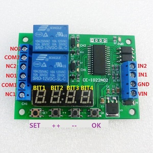 CE-IO22A02 DC 12V 2CH Multifunktions-Verzögerungsrelais-Zeit schalt uhr für SPS-LED-Motor - Product Image 6