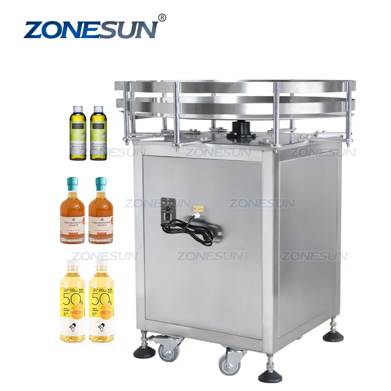 ZONESUN 자동 라운드 회전 플라스틱 유리 병 수집 기계 식품 포장 정렬 턴테이블 기계 Unscramble