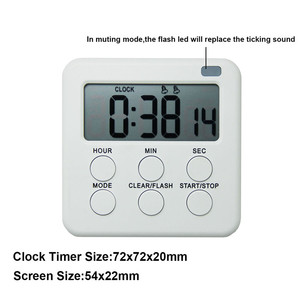 Multifunktions 24 Stunden Timer Countdown Erinnerung Weiß LCD Digital mit starkem Wecker Kleine Uhr Kunststoff Küche Elektronisch - Product Image 2