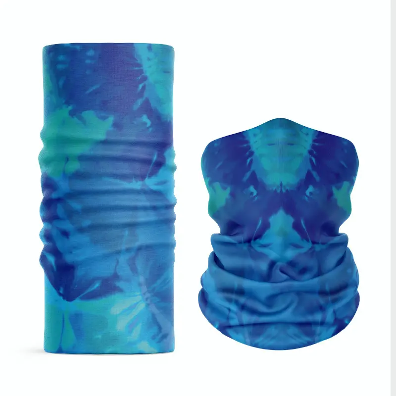 Polyester Microfiber Stretchy Outdoors Sun Protection Tie Dye Neck Gaiter Bandana Face Cover Shield Buffs Balaclava