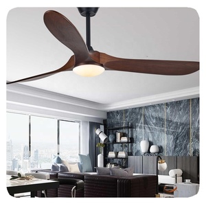 Tuya HFBH Home WiFi telecomando App dimmerabile lampada a LED in legno naturale 3 pale ventilatore da soffitto LED Kit luce elettrica fonte di energia - Product Image 6