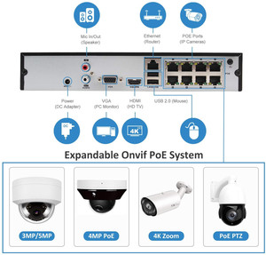 Sistema de cámaras ip impermeables IMX335 CMOS IP67, kit nvr de 5MP, poe, 8 canales, plug and play - Product Image 6