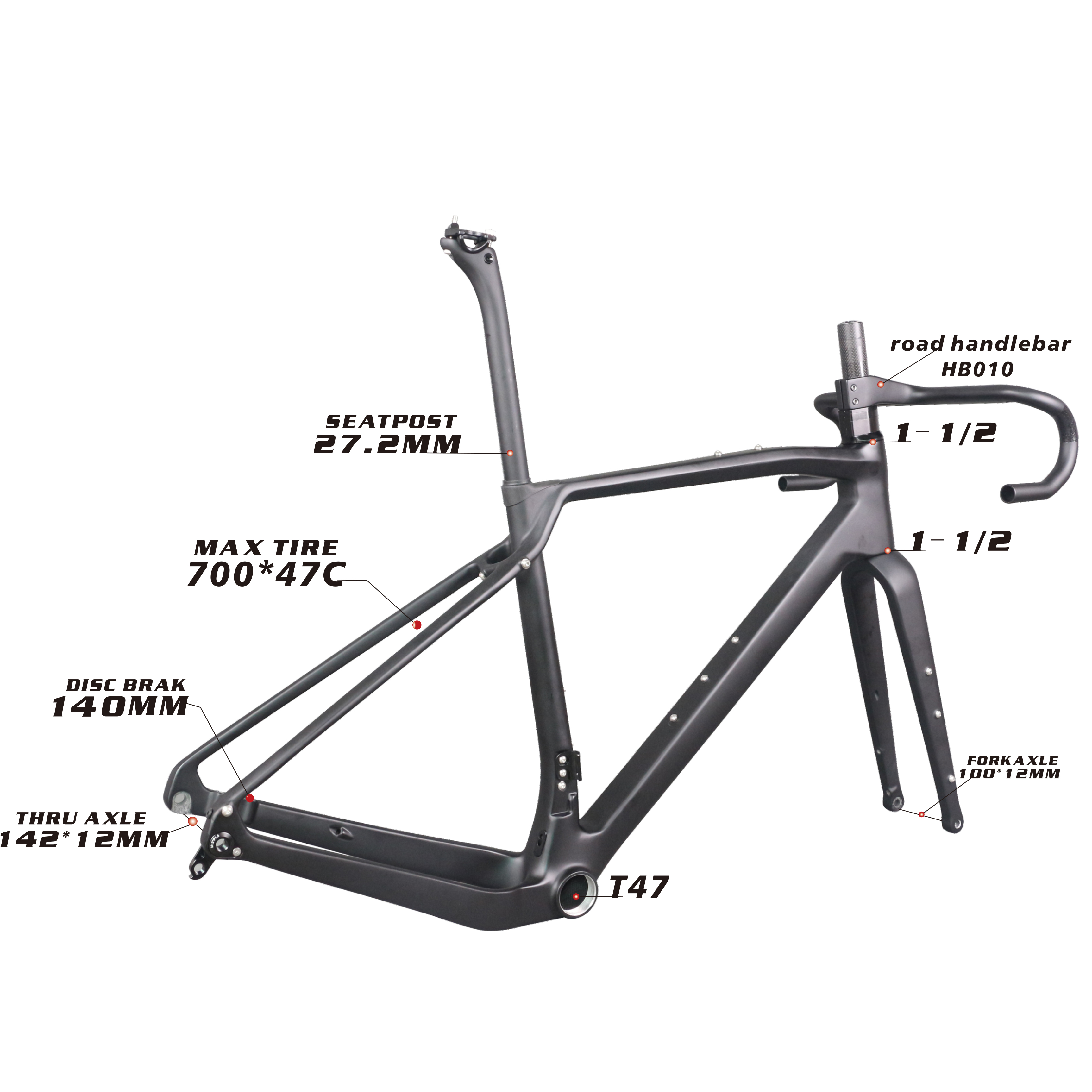 2023 Newest Full hidden Disc Gravel Frame GR047 bicycle frame Gravel bike Full hidden cable gravel