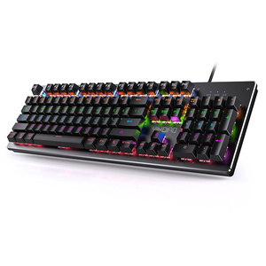 Teclado profesional con iluminación RGB, construcción ergonómica, Teclado mecánico multifuncional programable para teclados de jugadores - Product Image 1