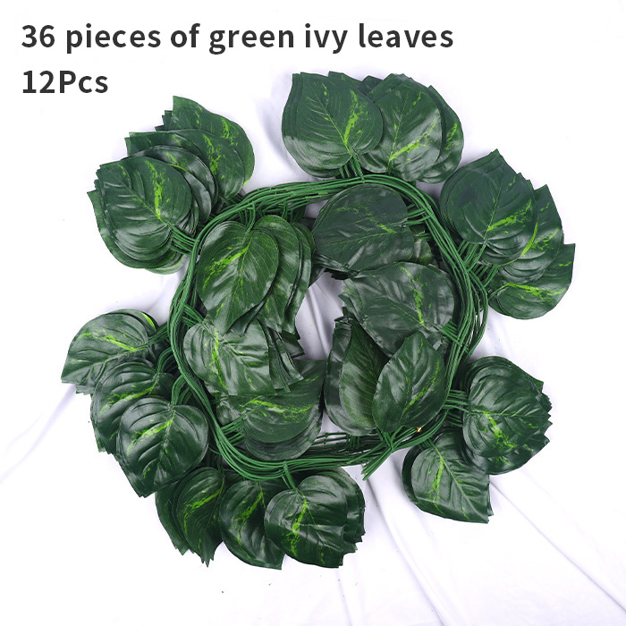 36 morceaux de feuilles de lierre vert