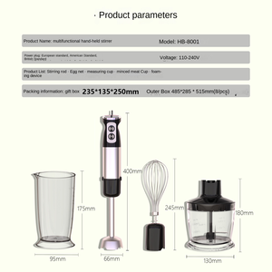 200W çok fonksiyonlu Blender 4 in 1 elektrikli el mikseri Set sebze kıyma makinesi yiyecek mikseri mutfak için - Product Image 4