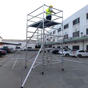 耐久性のあるモダンデザイン多機能アルミ足場タワー亜鉛メッキ仕上げモバイル足場建物メンテナンス - Product Image 5