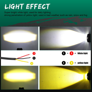 ไฟตัดหมอกสำหรับมอเตอร์ไซค์,ไฟสปอร์ตไลท์ Canbus LED สามนิ้วสองสีขาวเหลืองไร้ข้อผิดพลาดสำหรับโปรเจ็คเตอร์เลนส์ไฟ Led ทำงาน - Product Image 5