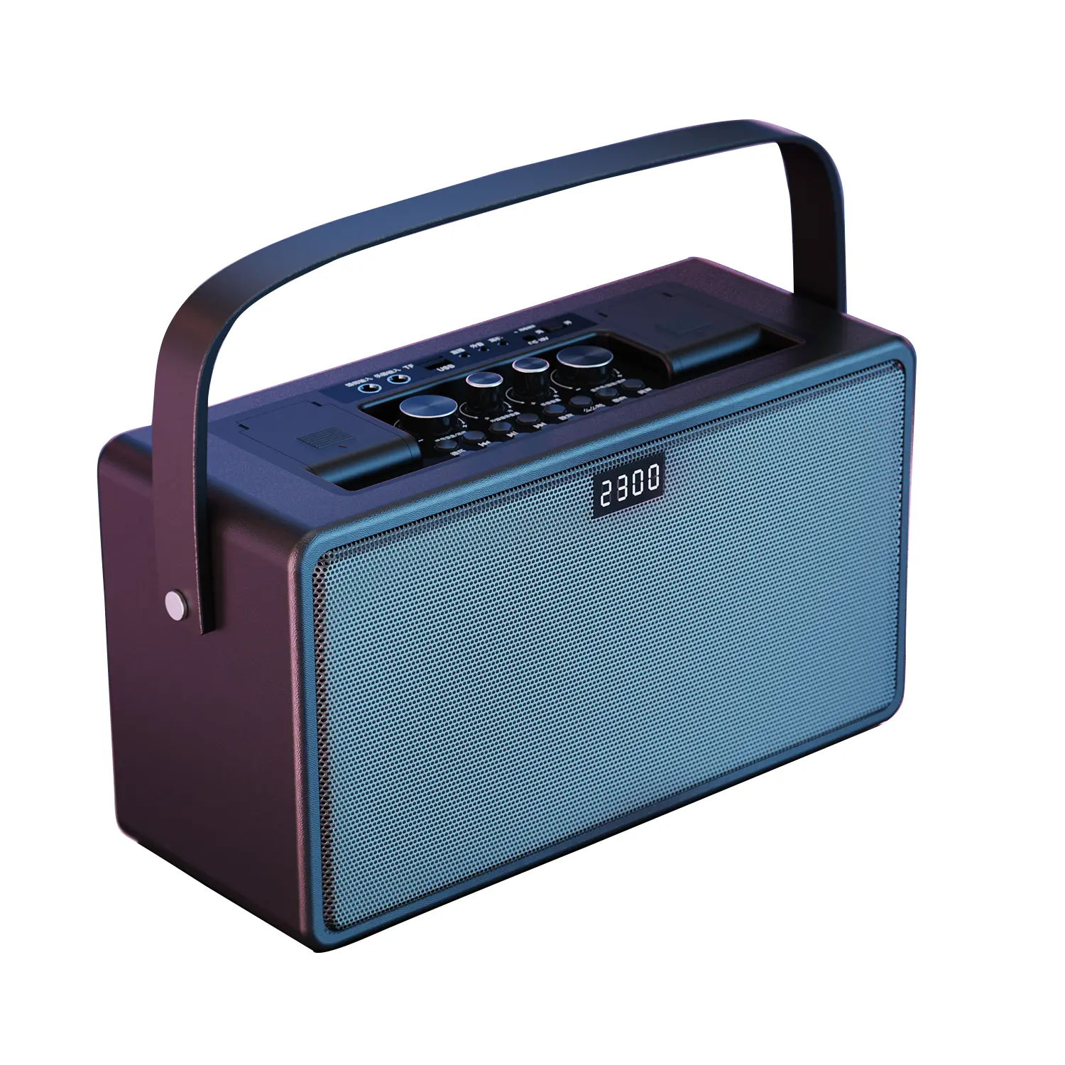 Bluetooth fonksiyonu ile W450 taşınabilir karaoke hoparlörü, bir USB TF kartı takılabilir ve ses girişi ve çıkış portları vardır