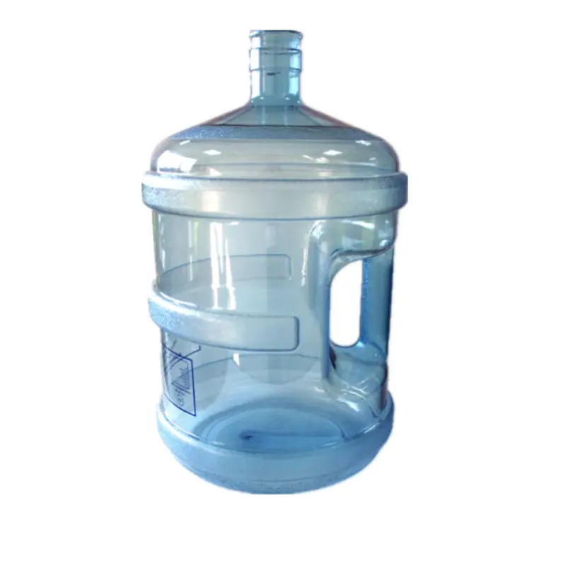 Bpa Free 3/5GL Galón Plástico transparente PC Policarbonato Azul Mineral Botella de agua potable Jarra con asa