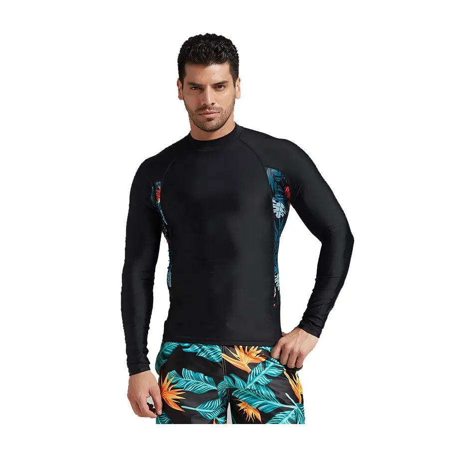 ยืดหยุ่นคุณภาพสูง น้ําหนักเบา Surf Rush Guard UPF 50+ แขนยาวแขนสั้นยามผื่น ปกป้องผิวของคุณได้ดีขึ้น