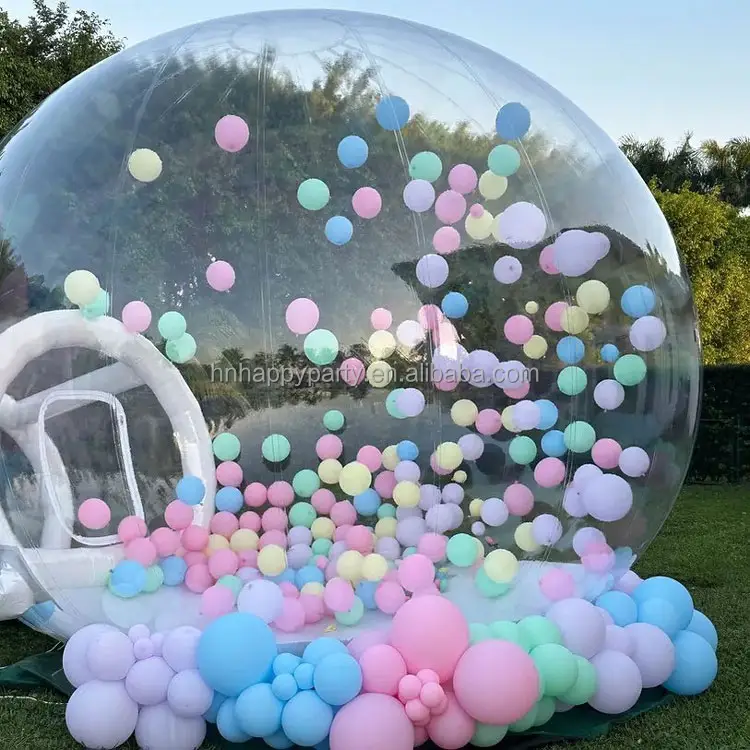 Heißer Verkauf in den USA Australien transparentes Ballon haus im Freien klares aufblasbares Blasen zelt mit LED-Licht