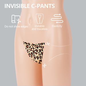 Dirección de fábrica Reutilizable Sin cintura Corazón Cola Autoadhesivo Sexy Estampado de leopardo Invisible C String Bragas para Strippers Party - Product Image 6