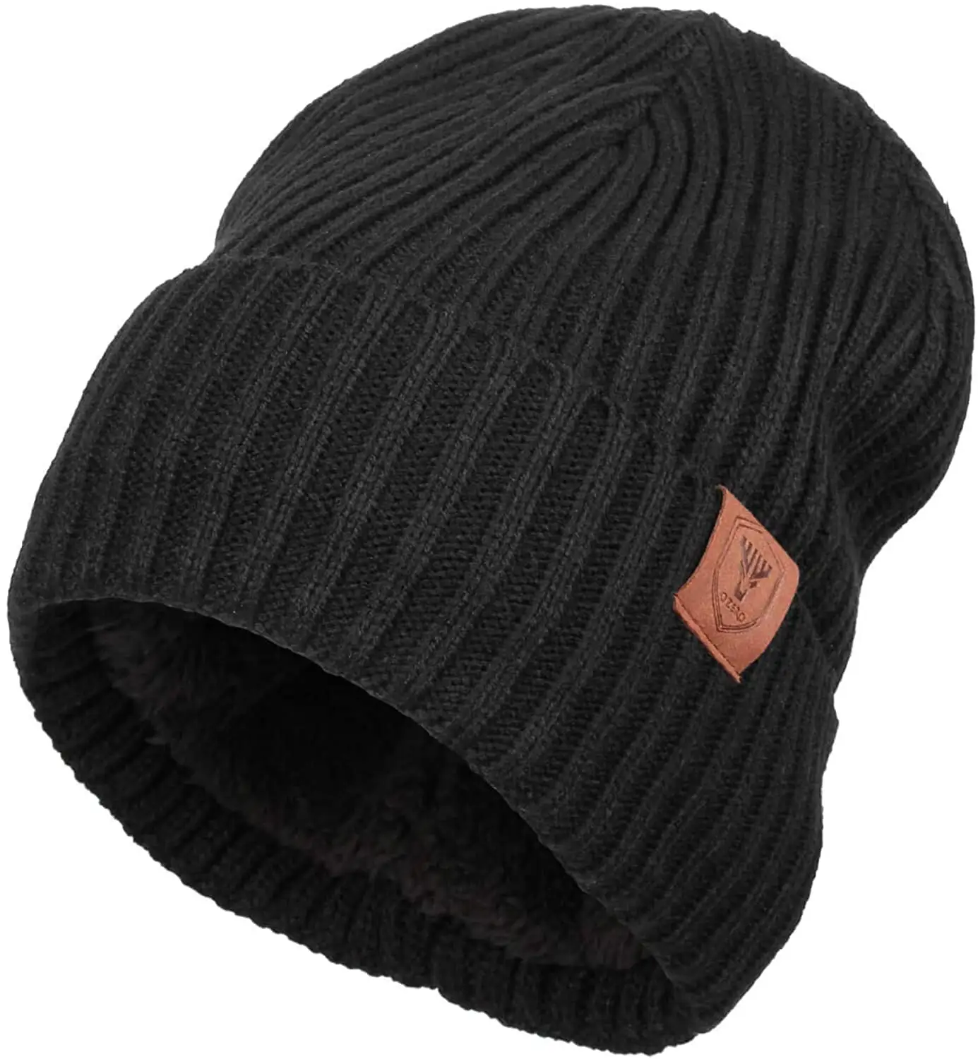 男性と女性のためのカスタムロゴ暖かい冬のニットカフ付きビーニー寒い天候の柔らかい暖かいスキー帽子