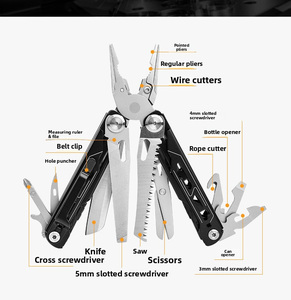 17-in-1 tragbare Outdoor Survival Camping <span class=keywords><strong>Multi</strong></span> <span class=keywords><strong>tool</strong></span> Kombination DIY Grade Zange Abisolierzange Schrauben dreher Datei Flaschen öffner - Product Image 6