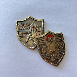 Áo giáp của thần thách thức đồng xu chiến binh đức tin đeo toàn bộ áo giáp của huy hiệu lưu niệm thần đồng mạ đồng huy hiệu - Product Image 3