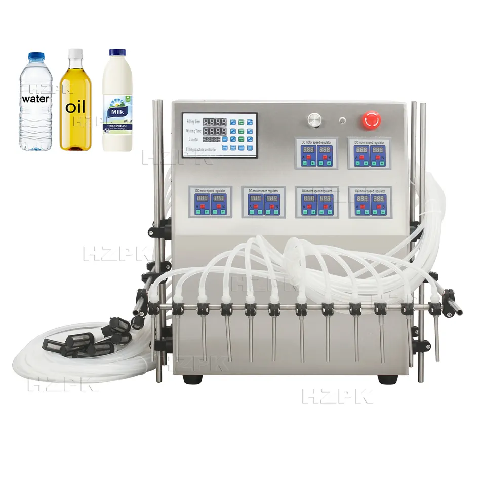 HZPK-Control Numérico de diafragma semiautomático, máquina de llenado de líquido de 12 cabezales