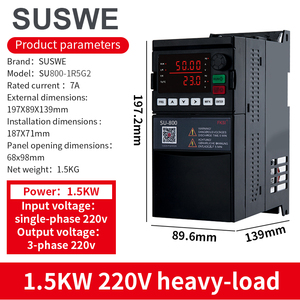 可変周波数ドライブSU-800 1-ph 220V入力から3-ph 220V出力0.75KW-2.2KW - Product Image 5