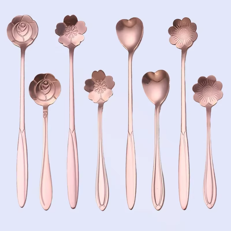 Cuillère en or rose-17,5 cm