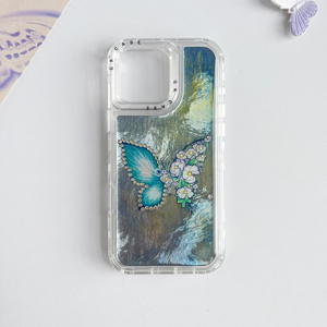 เคสโทรศัพท์มีสีลายผีเสื้อสำหรับ iPhone 16 15 PRO MAX 14 13 12 11เคสด้านหลังมือถือ - Product Image 3